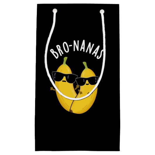 Bro-nanas Funny Fruit Banana Pun Dark BG Klein Cadeauzakje (Voorkant)