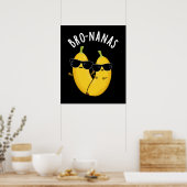 Bro-nanas Funny Fruit Banana Pun Dark BG Poster (Keuken)