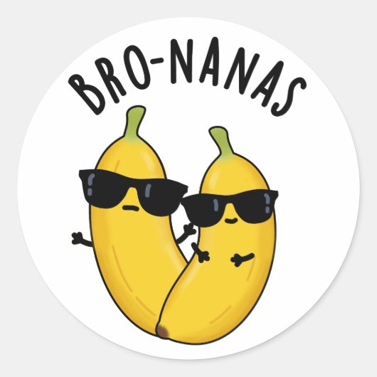 Bro-nanas Grappig fruit Banaan Pun Ronde Sticker (Voorkant)