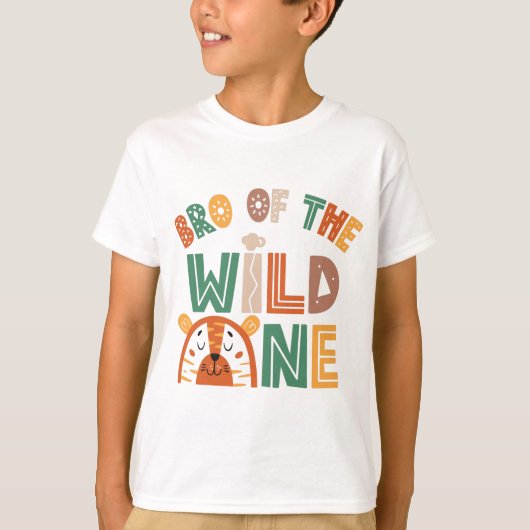 Bro of the Wild One Oerwoud thema 1e verjaardag T-shirt (Voorkant)