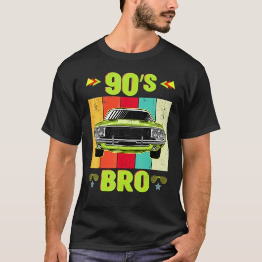 Bro Retro 90s Klassieke auto thema P T-shirt (Voorkant)
