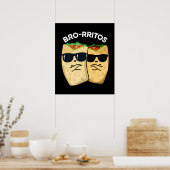 Bro-rritos Funny Burrito Pun Dark BG Poster (Keuken)
