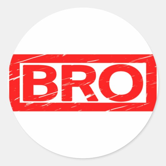 Bro Stamp Ronde Sticker (Voorkant)