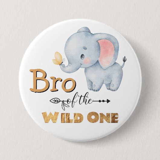 Bro van de Wilde Elephant Gold Foil Button (Voorkant)