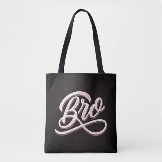"BRO" Vintage Lettering Tote Bag (Voorkant)