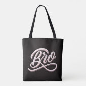 "BRO" Vintage Lettering Tote Bag (Achterkant)