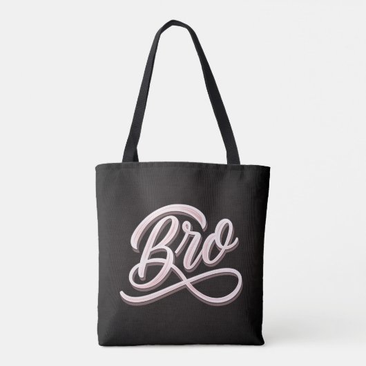 "BRO" Vintage Lettering Tote Tote Bag (Achterkant)