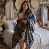 Broa Style Viking Faux Leather Pattern Fleece Deken