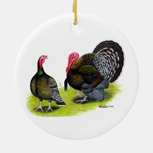 Broad Breasted Bronze Keramisch Ornament (Achterkant)