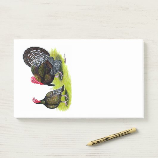 Broad Breasted Bronze Post-it® Notes (Op bureau)