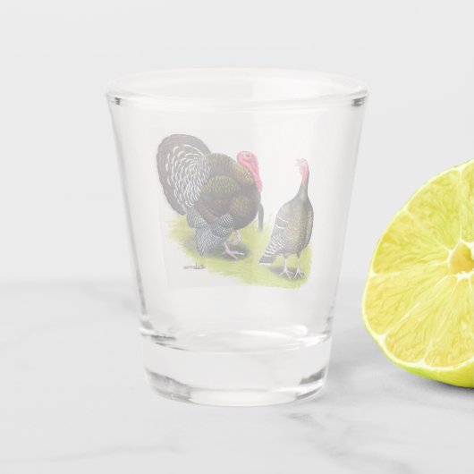 Broad Breasted Bronze Shot Glas (Achterkant)