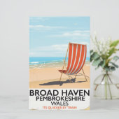 Broad Haven, Pembrokeshire, Wales seside Briefpapier (Staand voorkant)