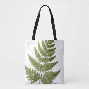 Broad Prickly-toothed Buckler Fern, geschilderd te Tote Bag