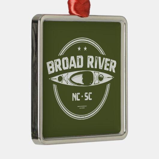 Broad River North Carolina South Carolina Kayaking Metalen Ornament (Rechts)