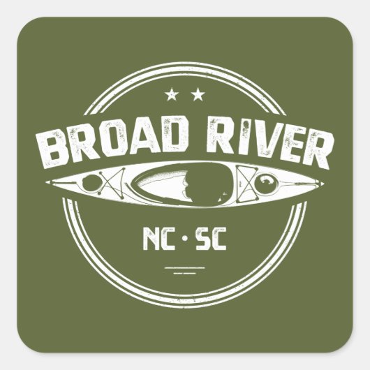Broad River North Carolina South Carolina Kayaking Vierkante Sticker (Voorkant)