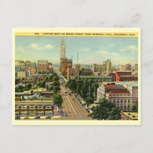 Broad St., Columbus, Vintage Ohio Briefkaart