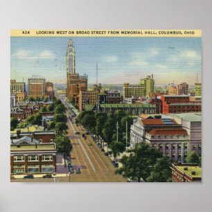 Broad St., Columbus, Vintage Ohio Poster