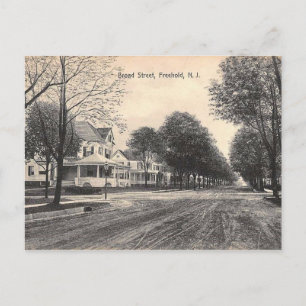 Broad St, Freehold, New Jersey 1910 Briefkaart