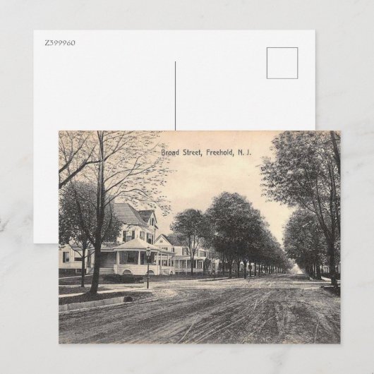 Broad St, Freehold, New Jersey 1910, Verenigde Sta Briefkaart (Voorkant / Achterkant)