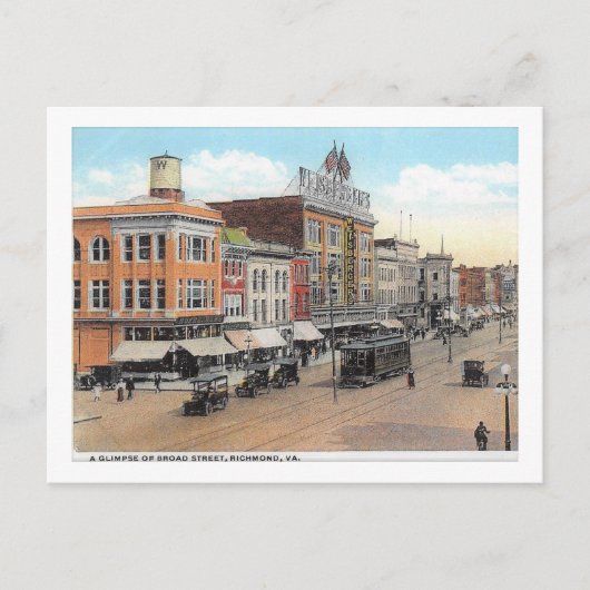 Broad St, Richmond, Virginia, Vintage Briefkaart (Voorkant)