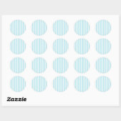 Broad Stripes - Wit en Blizzard Blauw Ronde Sticker (Vel)