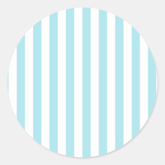 Broad Stripes - Wit en Blizzard Blauw Ronde Sticker