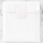Broad Stripes - Wit en Bord Roze Vierkante Sticker (Tas)