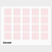 Broad Stripes - Wit en Roze Vierkante Sticker (Vel)