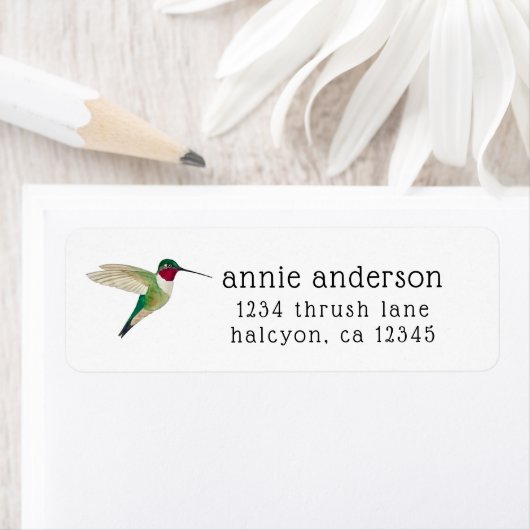 Broad-tailed Hummingbird Return Address Label (Insitu)