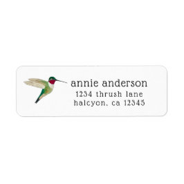 Broad-tailed Hummingbird Return Address Label