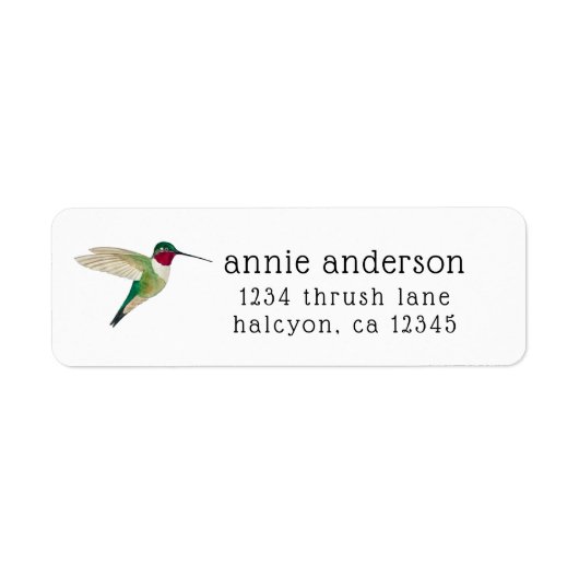 Broad-tailed Hummingbird Return Address Label (Voorkant)