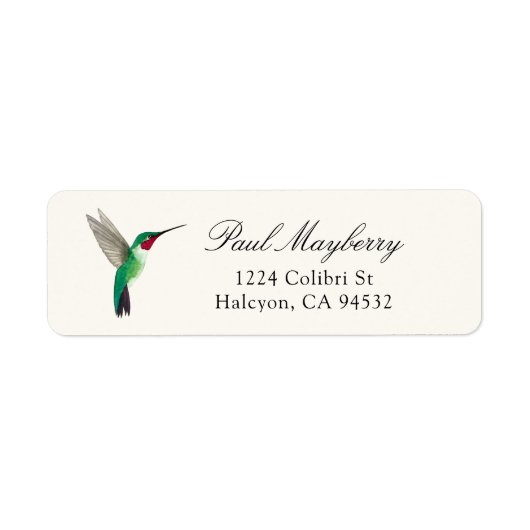 Broad-tailed Hummingbird Return Address Label (Voorkant)
