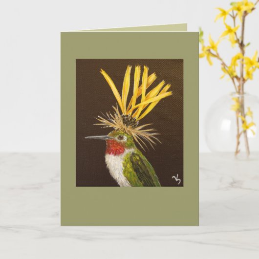 Broad-Tailed-vogelkaart Kaart (Gele Bloem)