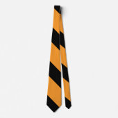 Broad University Stripe Black and Oranje II Stropdas (Voorkant)