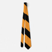Broad University Stripe Black and Oranje II Stropdas (Achterkant)