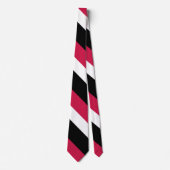 Broad University Stripe, Red White en Black Stropdas (Voorkant)