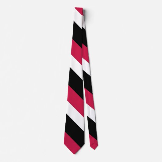 Broad University Stripe, Red White en Black Stropdas (Voorkant)