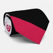 Broad University Stripe, Red White en Black Stropdas (Opgerold)