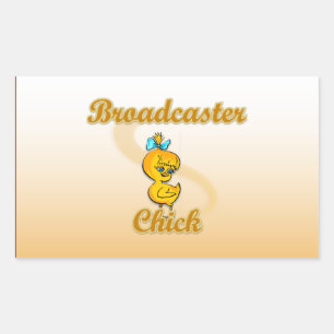 Broadcaster Chick Rechthoekige Sticker