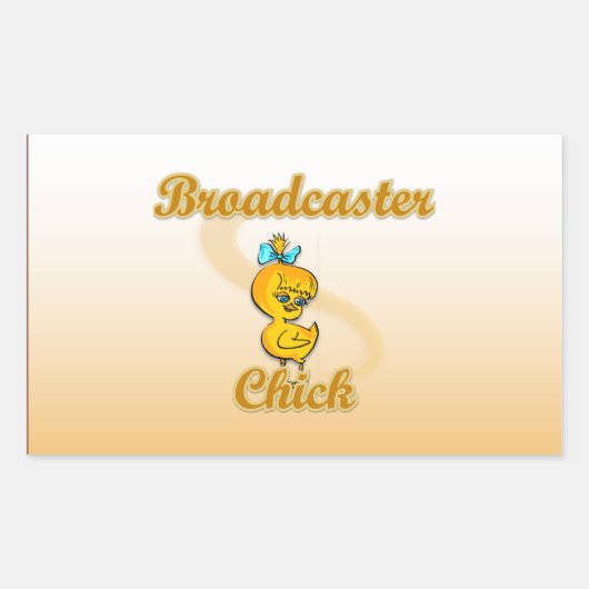 Broadcaster Chick Rechthoekige Sticker (Voorkant)