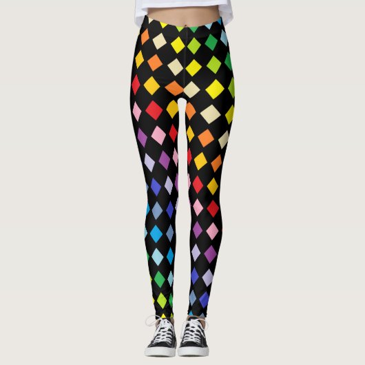 Broader Spectrum Rainbow Diamonds Black Leggings (Voorkant)