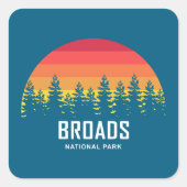 Broads Nationaal Park Rainbow Trees Vierkante Sticker (Voorkant)