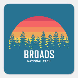Broads Nationaal Park Rainbow Trees Vierkante Sticker
