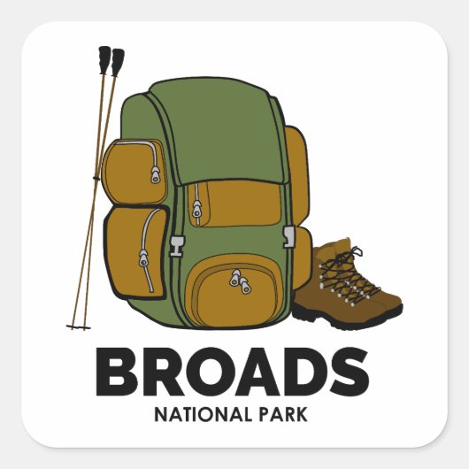 Broads Nationaal Park Rugzak Vierkante Sticker (Voorkant)