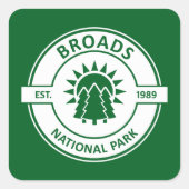 Broads Nationaal Park Sun Trees Vierkante Sticker (Voorkant)