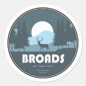 Broads National Park Deer Ronde Sticker (Voorkant)