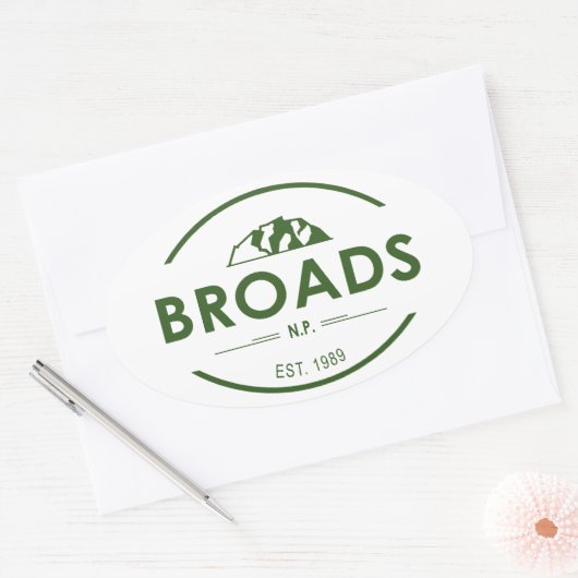 Broads National Park Ovale Sticker (Envelop)
