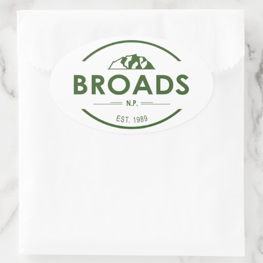 Broads National Park Ovale Sticker (Tas)