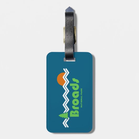 Broads National Park Retro Bagagelabel (Achterkant verticaal)