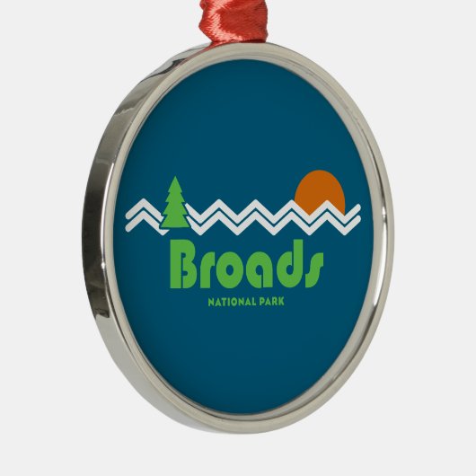 Broads National Park Retro Metalen Ornament (Rechts)